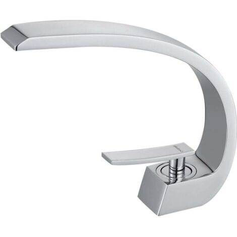 Chrome Basin Faucet with Supply Pipe, Unique Design Single Hole Basin Tap, MUMU Basin Mixer Tap