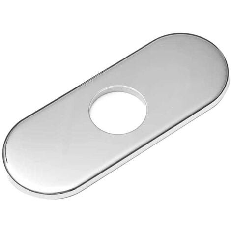 Chrome Bathroom Tap Sink Hole Cover Deck Plate Plinth Mounting Escutcheon Steel