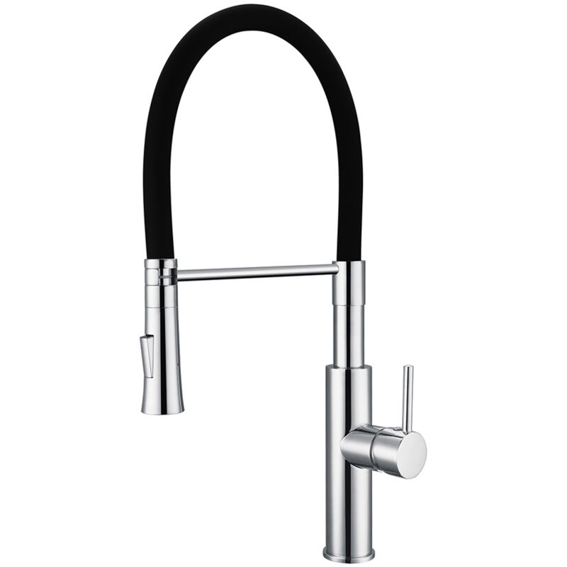 Chrome & black countertop sink mixer tap - Morelia