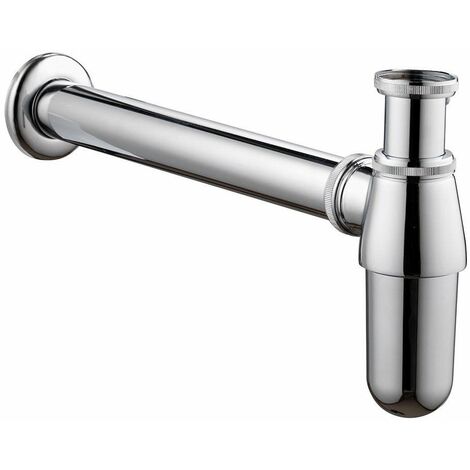 Chrome Bottle Trap Waste Bathroom Basin Sink Pipe Adjustable Height & Outlet
