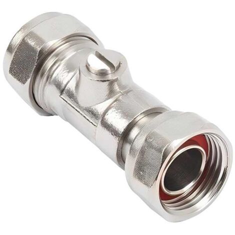 Chrome Brass Straight Service Valve 15mm x 1/2" Compression x Female Nut