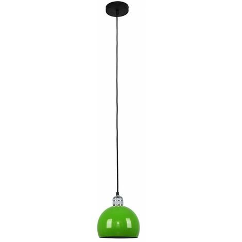 main image of "Chrome Ceiling Lampholder With Domed Light Shade - Brushed Chrome"