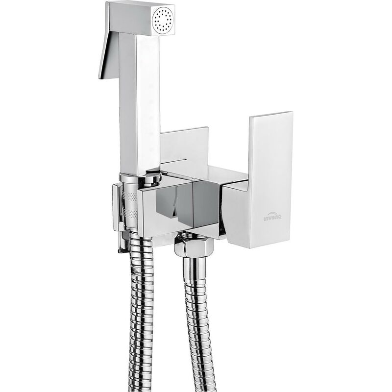 Chrome Concealed Bidet Tap In-Wall Bathroom Wallmounted Brass Shower Sprayer Mixer