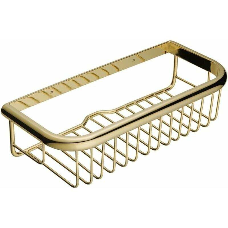 Or Poli Étagère de Bain antirouille Caddy de Douche, Panier rectangulaire Mural pour shampooing conditionneur Organisateur de Cuisine de Salle de Bain
