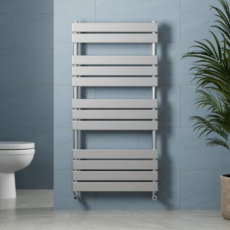 Chrome Flat Panel Heated Towel Rail Bathroom Radiator 1200 x 600mm