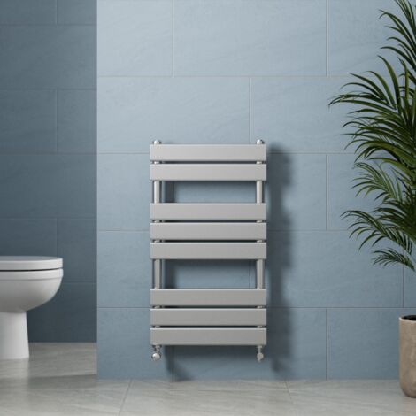 Chrome Flat Panel Heated Towel Rail Bathroom Radiator 800 x 450mm