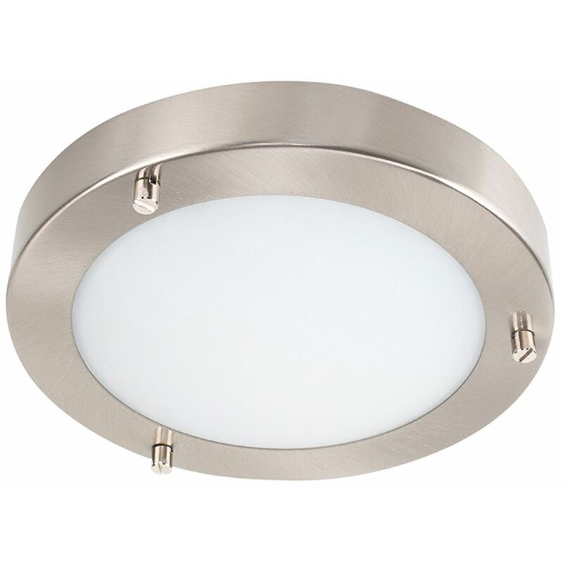Chrome Glass Flush Bathroom Ceiling Light Ip44 3w Energy