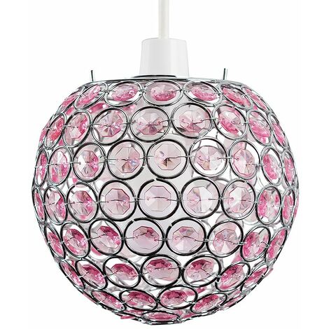 Minisun Acrylic Crystal Light Shade Easy Fit Jewelled Ball Ceiling