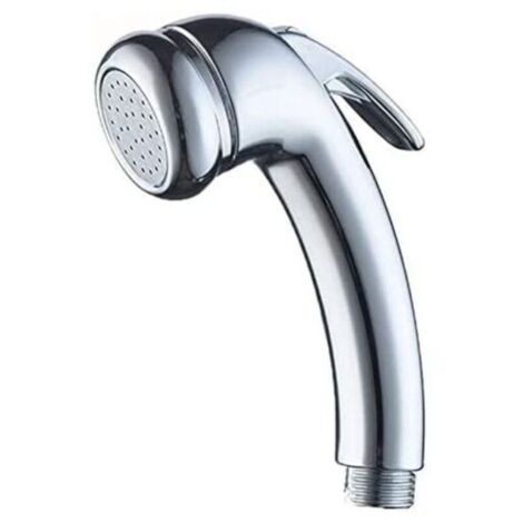 Chrome high-pressure shower head with trigger and on/off switch for bathtubs, boats, caravans, motorhomes