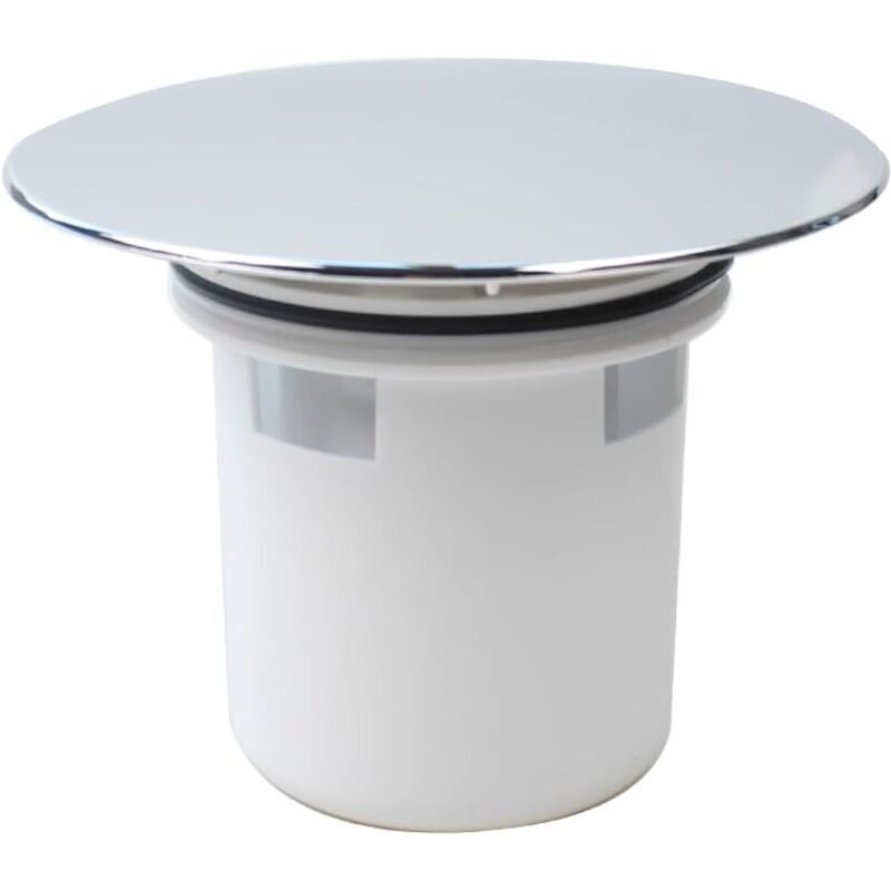 Image of Chrome-plated plastic shower cover with basket