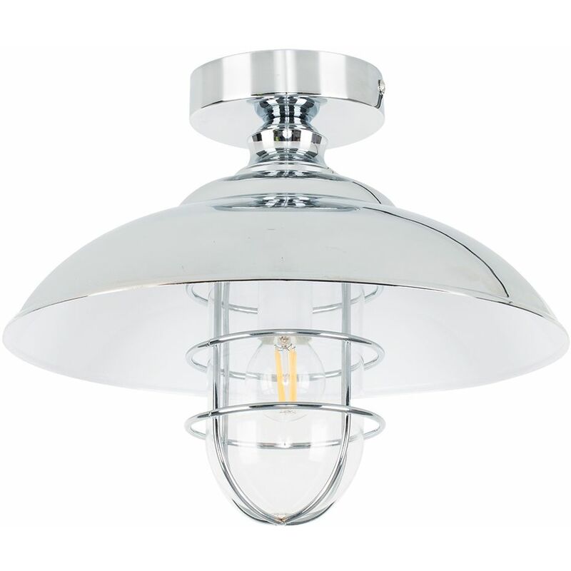 Chrome Semi Flush Ceiling Light 23401