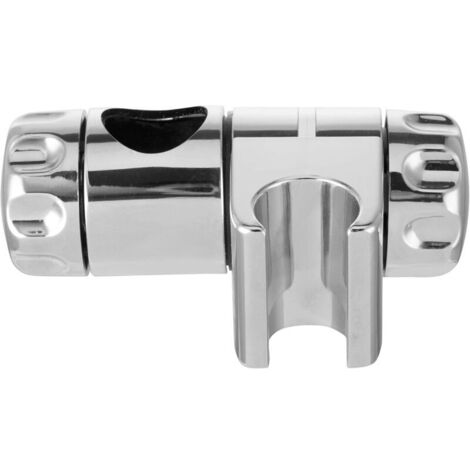 Chrome shower head holder, 25 mm, with clamps, for 25 mm shower rail
