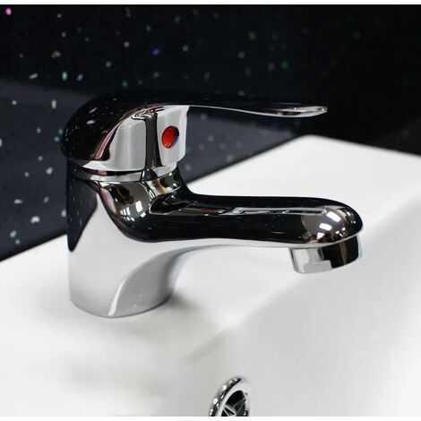 Chrome Single Lever Basin Mono Mixer Bathroom Tap With Click Clack Waste