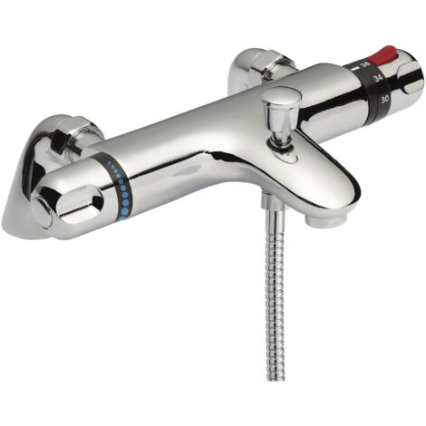 Chrome Thermostatic Deck Mounted Bath Shower Mixer Bar Valve Tap
