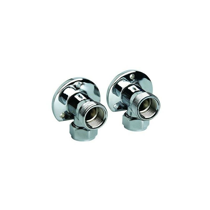 Chrome Thermostatic Wall Elbow Mounts for Exposed Bar Mixer Showers 1 Pair