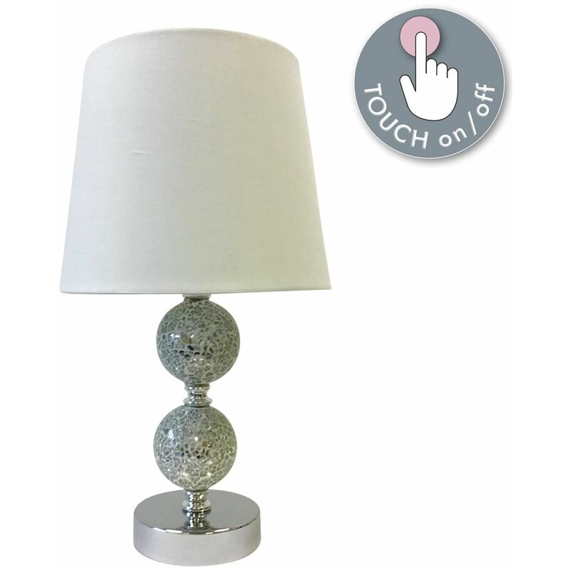 Mosaic Touch Lamp with White Shade