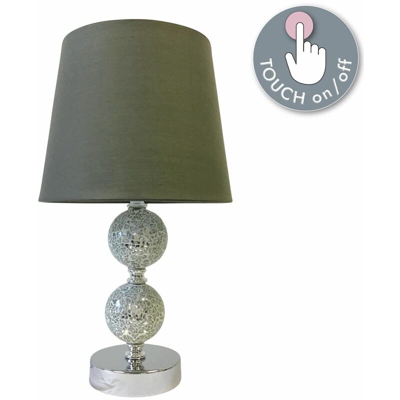 Mosaic Touch Lamp with Grey Shade