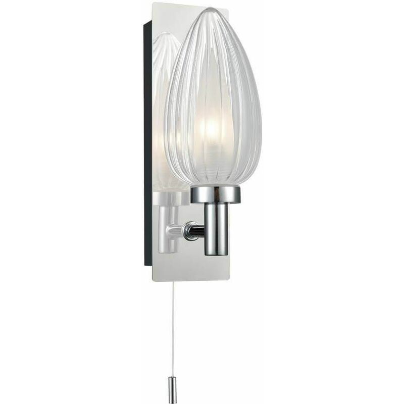 15franklite - Chrome wall light for bathroom 1 Bulb Width 6 Cm