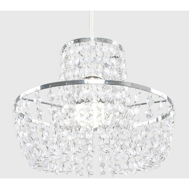 Large 400mm Easy Fit Ceiling Light Shade Mocha With Acrylic