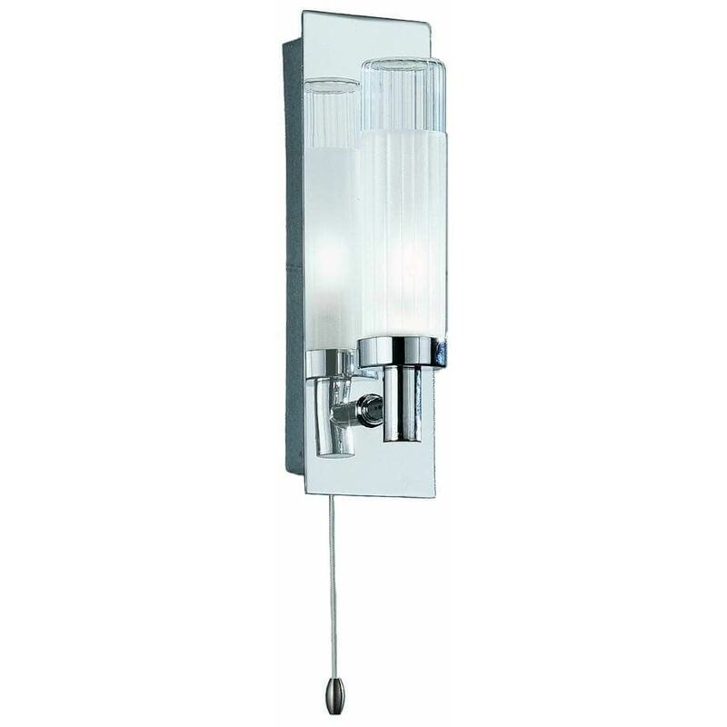 15franklite - Chromed bathroom wall light 1 Bulb Height 20 Cm