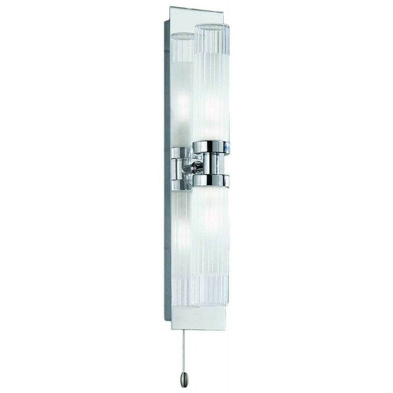 Chromed bathroom wall light 2 Bulbs Width 6 Cm
