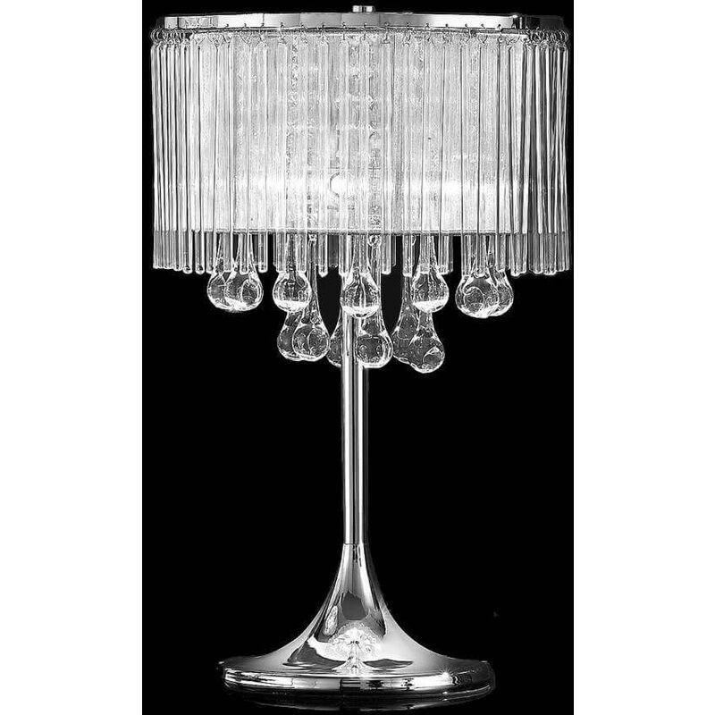 15franklite - Chromed Spirit Crystal Table Lamp 3 Bulbs