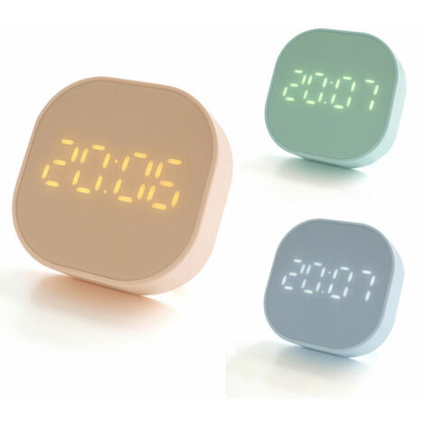 Chronograph Alarm Clock, Dual Temperature Display, Kitchen Timer, 1W Magnetic Clock, Pink - Pink