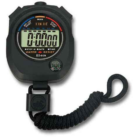 Chronomètre de sport numérique, chronographe de poche, horloges numériques, chronomètre avec alarme / calendrier pour la natation, le football, chronomètres de sport antichoc pour l'équipement d'arbit