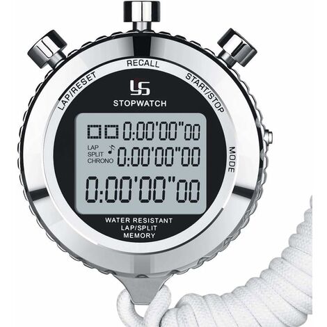 Chronomètre numérique chronomètre en métal, chronomètre 10 tours pour la compétition sportive