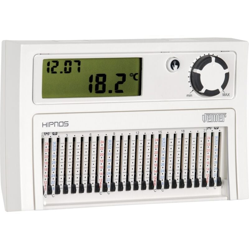 Vemer - Thermostat à curseurs à batterie VE013900 Hipnos Blanc