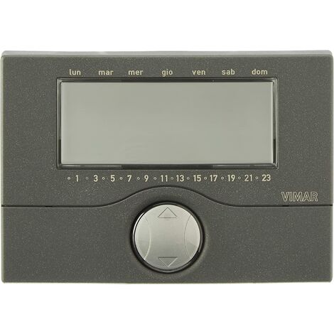 Chronothermostat mural programmable à piles Anthracite Vimar mod. 01910.14