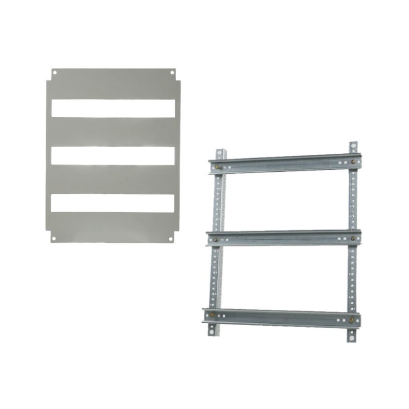 Châssis avec plastron 54 modules pour coffret polyester 400x500 Solera Polibox