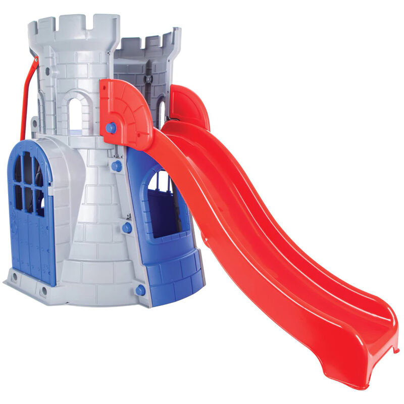 Château pour enfants en plastique avec toboggan castle slide - Gris