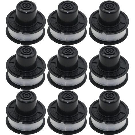 Chuancheng Paquete de 3/6/9 cabezales de desbrozadora para bobinas de alimentación Black & Decker A6226 GL250, ST300, GE600 (9)