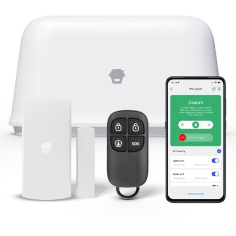 Chuango OV-300 Rilevatore di movimento - Allarme per la casa wireless con sirena - Apertura della porta e finestra - Sistema di automazione domestica - Smart Hub e Sensori - Allarme Smart WiFi