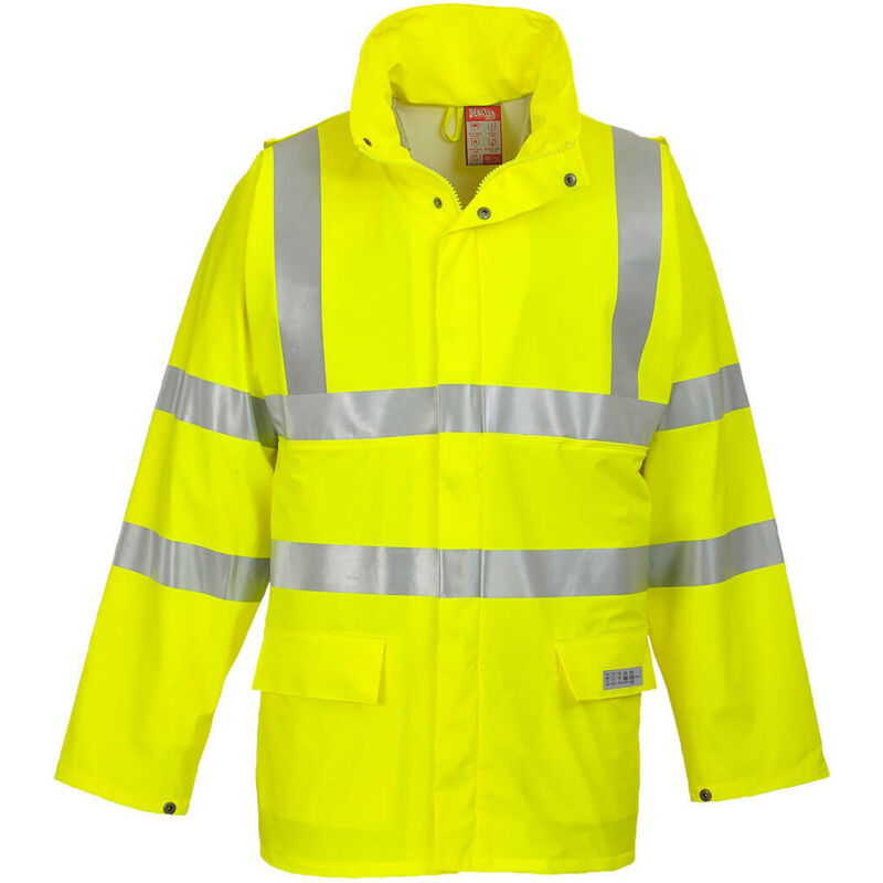 Portwest - Chubasquero ligero de alta visibilidad Sealtex Flame flúor FR41 5XL Amarillo
