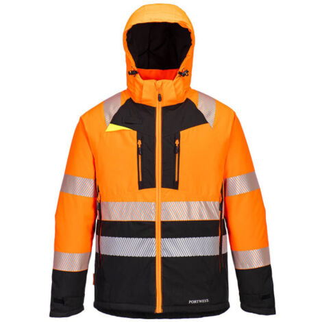 Chubasquero bicolor flúor tejido con propiedades de elasticidad mecánica DX430 L Naranja/Negro