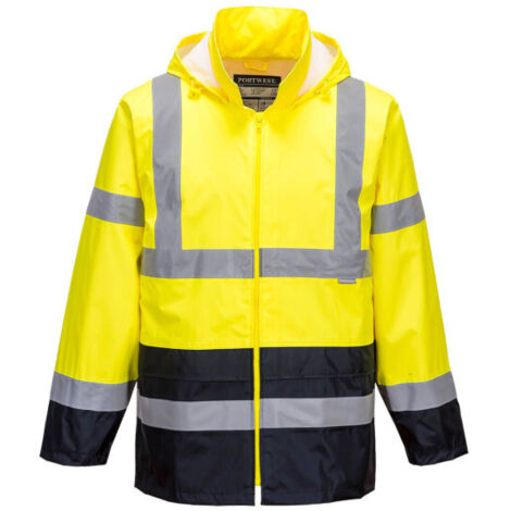 Chubasquero bicolor impermeable Classic Contrast 100% Poliéster 190T resistencia al rasgado H443 4XL Amarillo/Marino