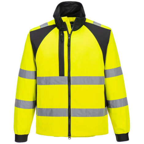 Chubasquero de Alta Visibilidad de poliéster y algodón con cinta reflectante CD861 XL Amarillo / Negro
