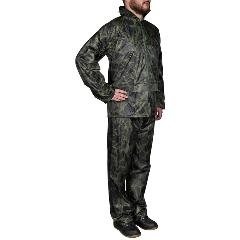 

Chubasquero impermeable pantalón sudadera hombre camuflaje XL - Verde