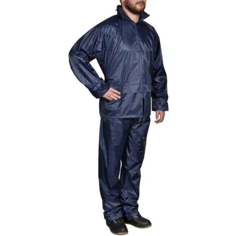 Chubasquero impermeable pantalón sudadera hombre azul marino L