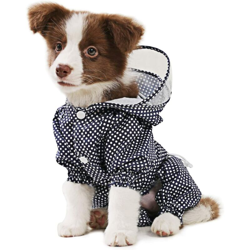 

Chubasquero para perro con capucha, chaqueta impermeable para mascotas, impermeable para perros, poncho para lluvia impermeable al aire libre con