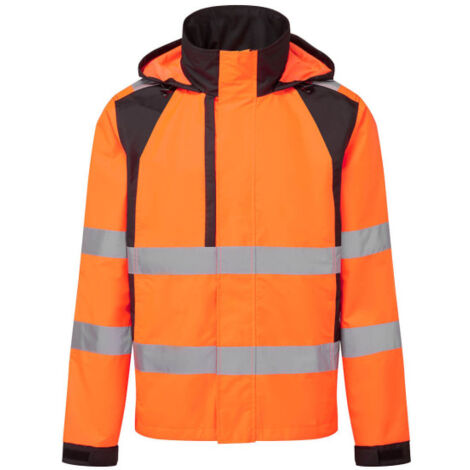 Chubasquero WX2 Eco Alta Visibilidad Naranja/Negro, impermeable PORTWEST CD860 L Naranja/Negro