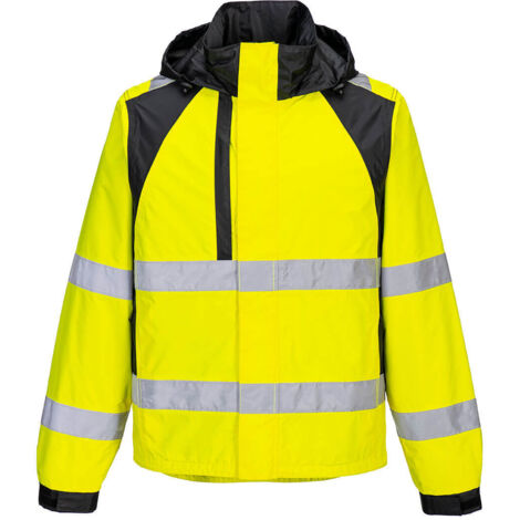 Chubasquero WX2 Eco Hi-Vis - Chaqueta Impermeable y Visibilidad / Amarillo Negro / XL