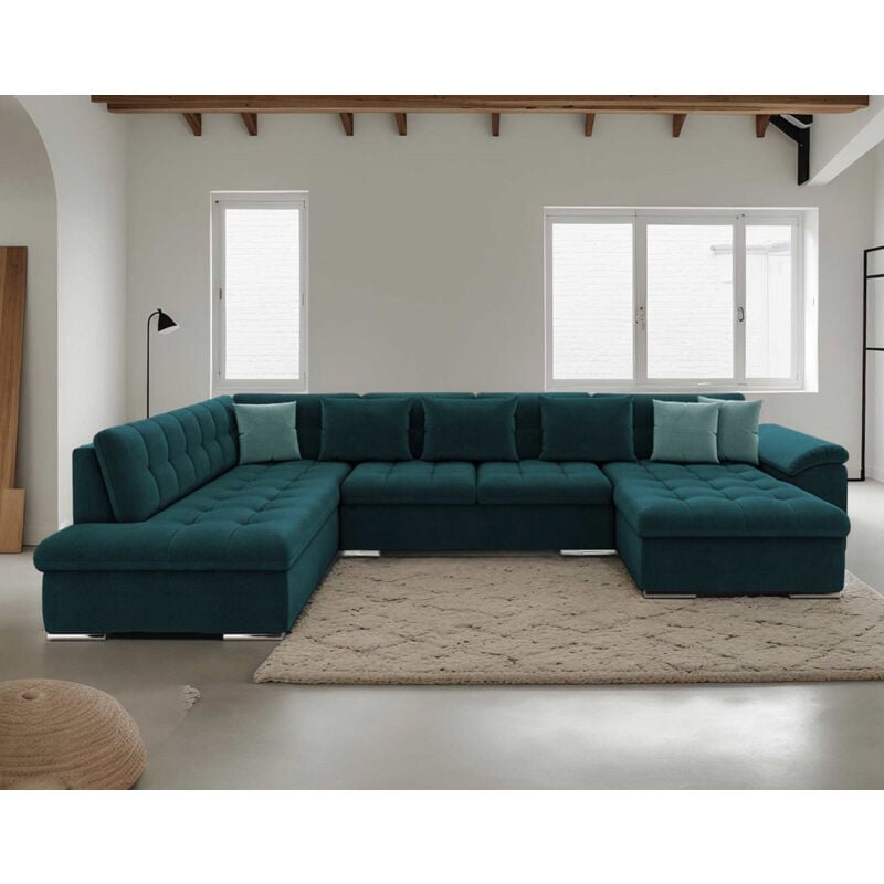 Chuck - canapé panoramique xxl - convertible avec coffre - 7 places - gauche