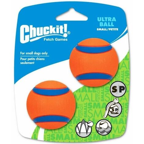 CHUCKIT BALLE ULTRA DURABLE 2-PK S EN CAOUTCHOUC Ø 5CM - POUR CHIEN PSP17020