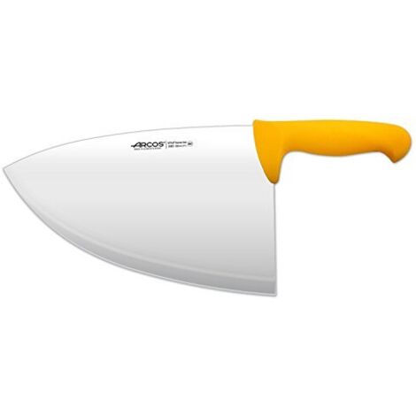 Chuletera Arcos Colore - Prof. 298300  acciaio inox Nitrum e mango ergonomico giallo Polipropilene e foglia 28 cm, e 3 mm di spessore nella cassa.