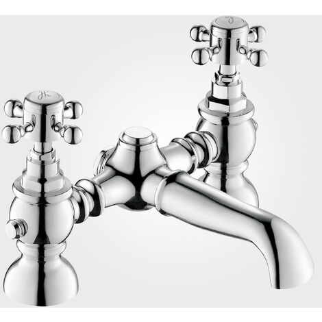 Churchill Traditional Cross Head Chrome Deck Mounted Bath Filler Tap