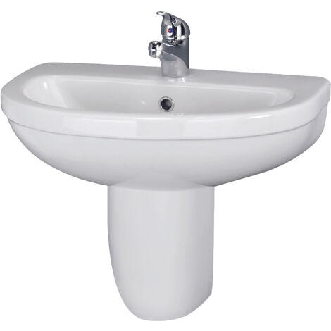 Churnet Round 1 Tap Hole Basin & Semi Pedestal - 550mm