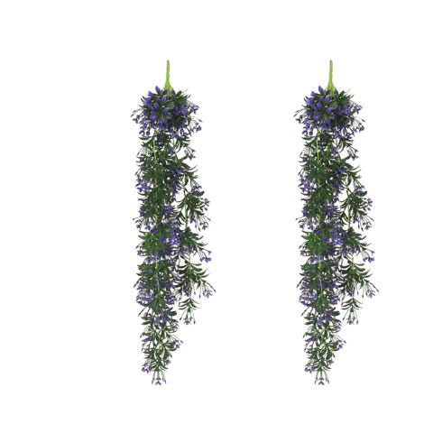 Chute plante artificielle violet 90cm lot de 2
